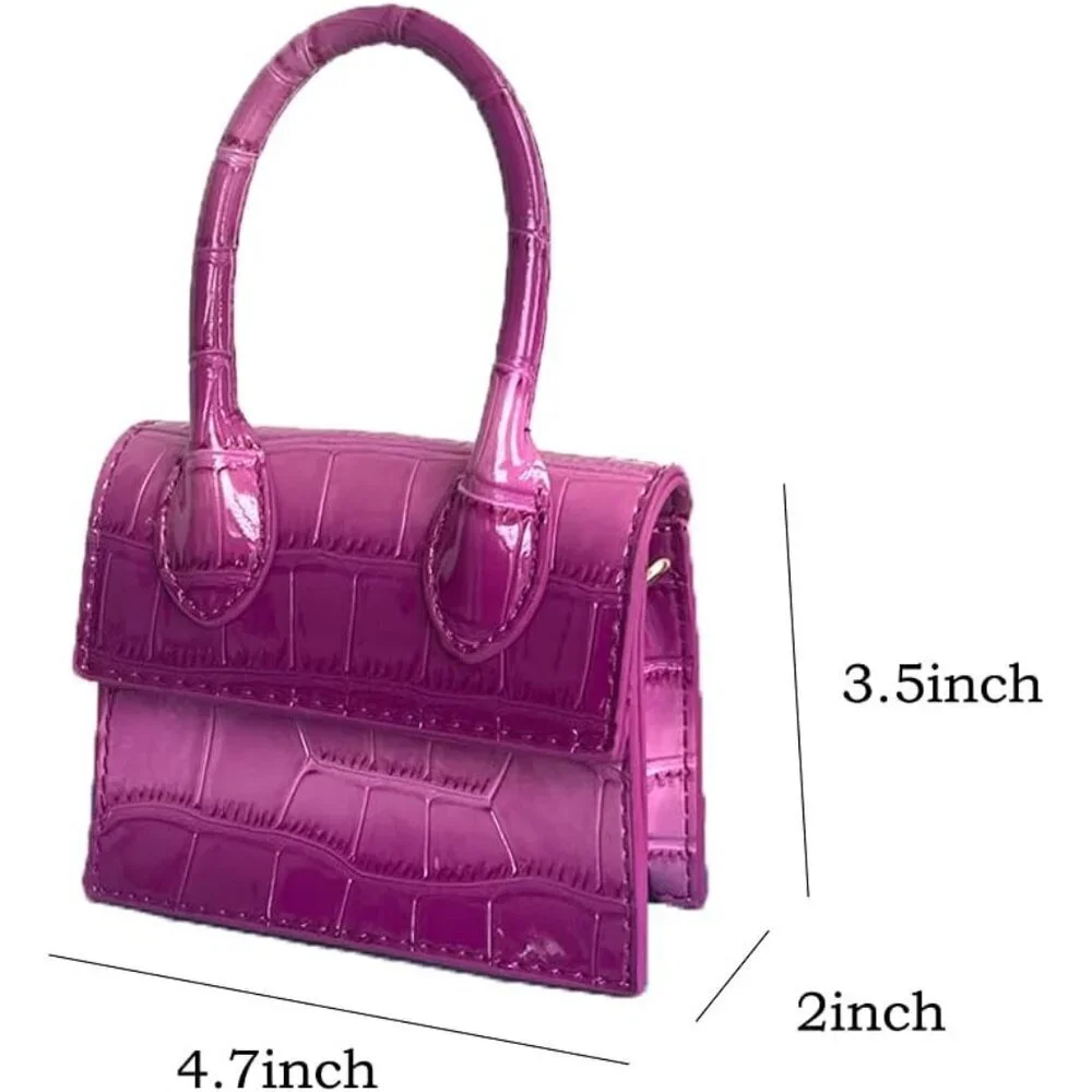 Mini Crossbody Purse Leather Sequin Small Bag for Women Travel Party